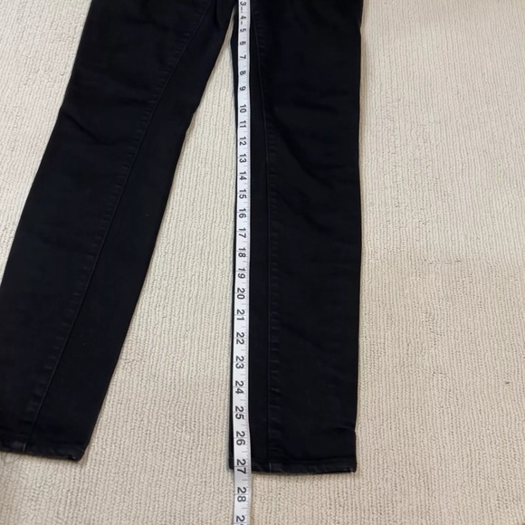 Tory Burch Size 25 Black Denim Legging Jeans Skinny Ankle Low Rise Logo Patch - Picture 5 of 10